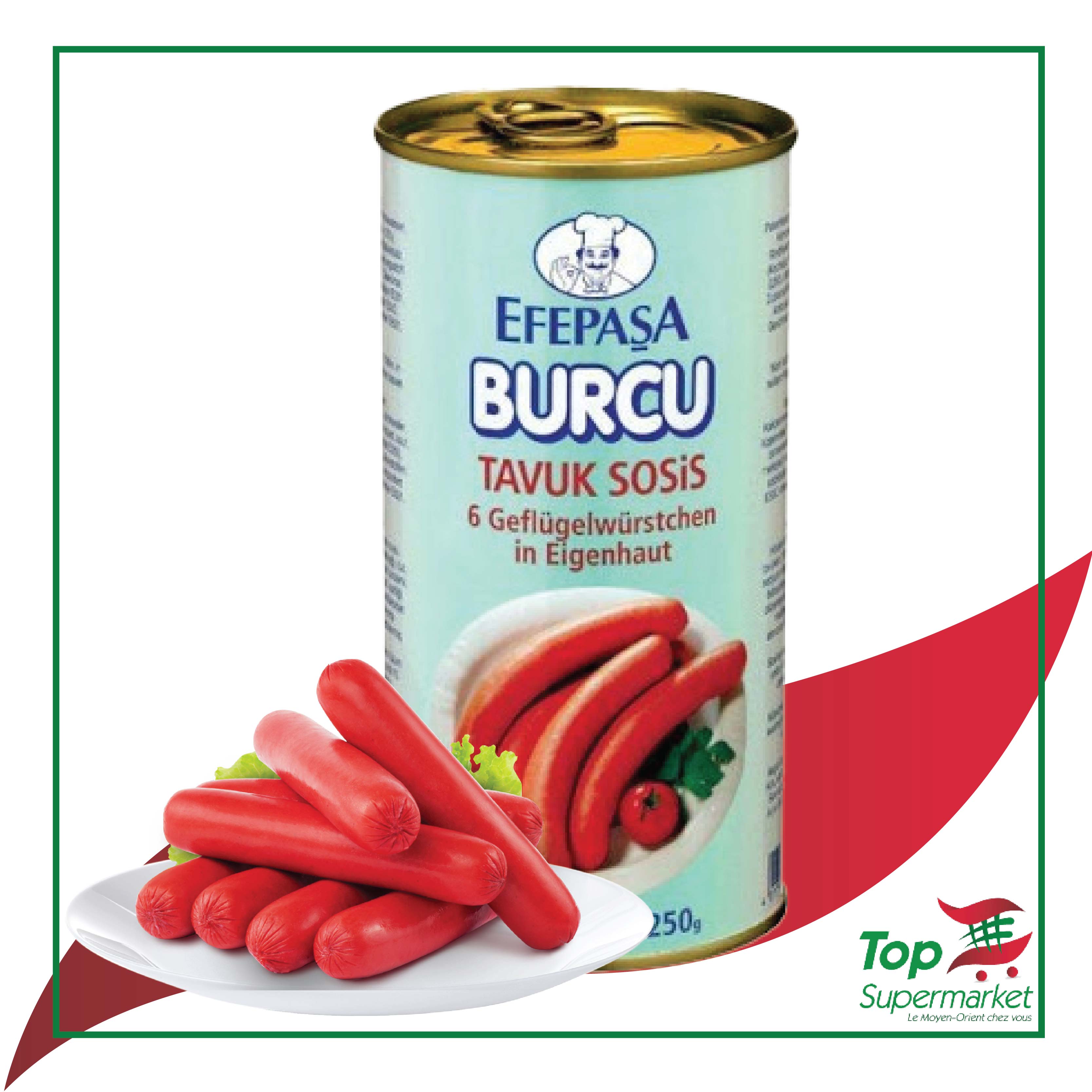 Efepasa Burcu saucisses de poulet 550gr HALAL